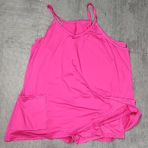 Vibrant Pink Sleeveless Romper Dress